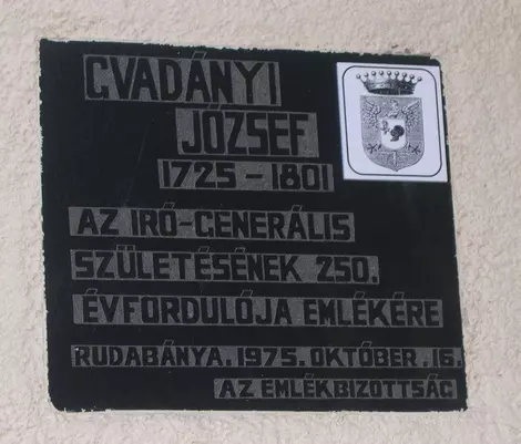 Gvadányi József-emléktábla